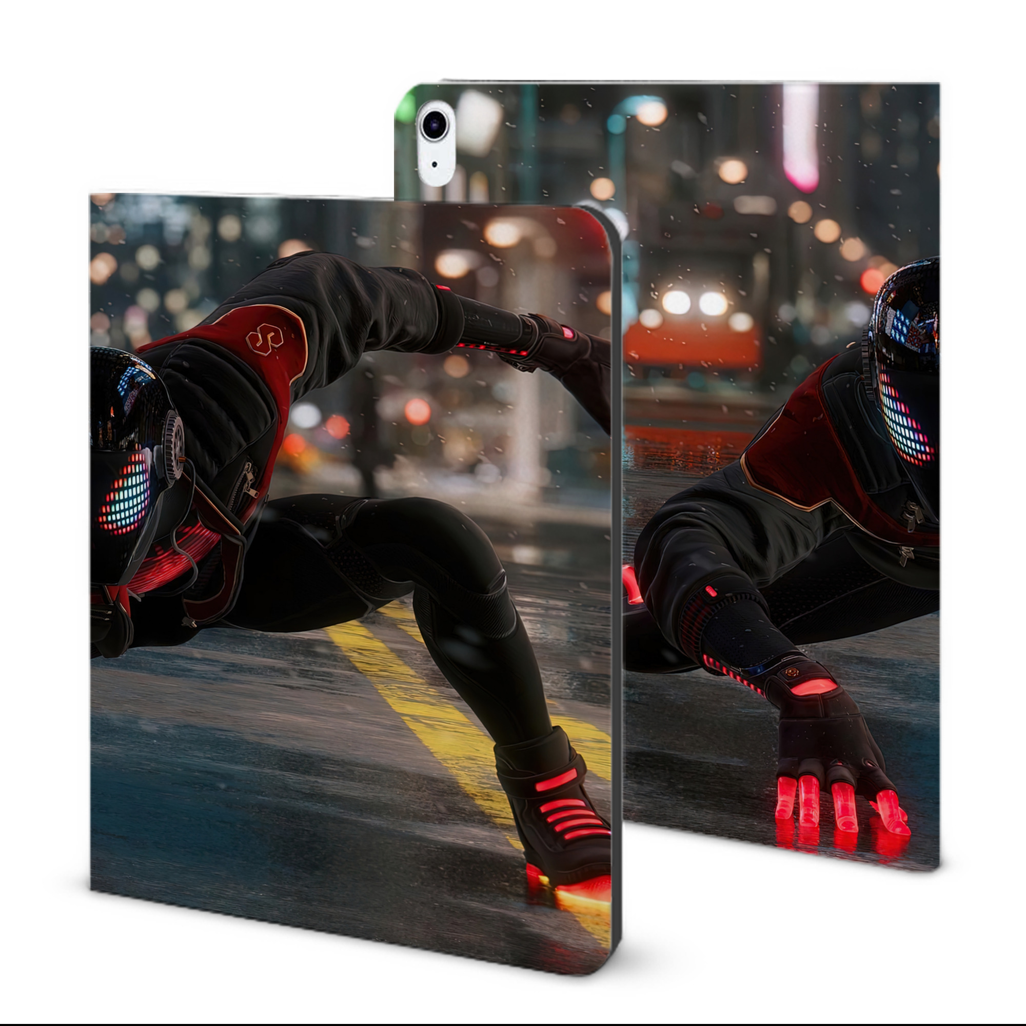 （画像用） Spider Man スパイダーマン IPad ケース ブック型 PUレザー TPU 耐衝撃 軽量 薄型 ペン収納なし 全面保護 IPad 各モデル対応